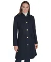 Tommy Hilfiger Women's Hooded Single-breasted Coat, Created For Macy's In Blue