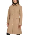 Tommy Hilfiger Women's Hooded Single-breasted Coat, Created For Macy's In Camel