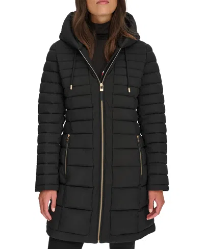 Tommy Hilfiger Women's Hooded Water-resistant Puffer Coat In Black