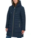 Tommy Hilfiger Women's Quilted Hooded Puffer Coat In Navy