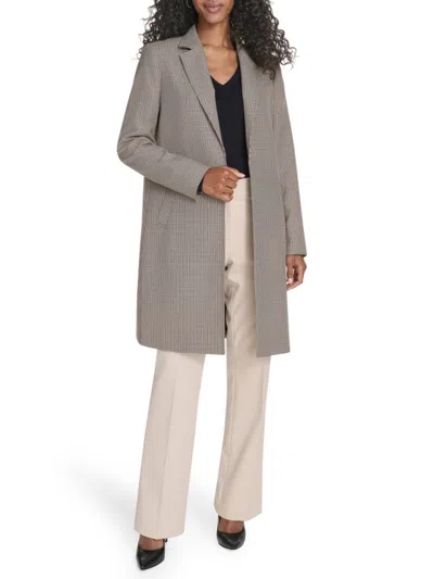 TOMMY HILFIGER WOMEN'S HOUNDSTOOTH NOTCH LAPEL JACKET