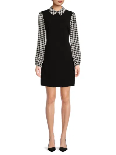 Tommy Hilfiger Women's Houndstooth Sleeve Sheath Dress In Multi