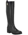 Tommy Hilfiger Womens Iviann Tall Riding Boots Regular Wide Calf In Black