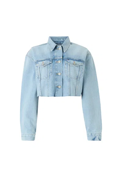 Tommy Hilfiger Women's Jacket  Dw0dw21063 Denim Mid Light Blue