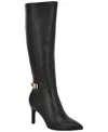 Tommy Hilfiger Logo Hardware Pointed Toe Heeled Boot In Black