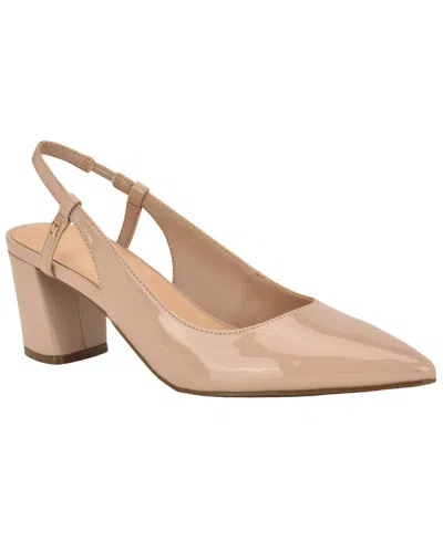Tommy Hilfiger Women's Jezibee Block Heel Dress Slingback Pumps In Brown