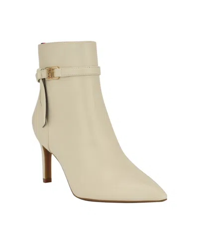 Tommy Hilfiger Women's Jorine Pointed Toe Dress Booties In Ivory