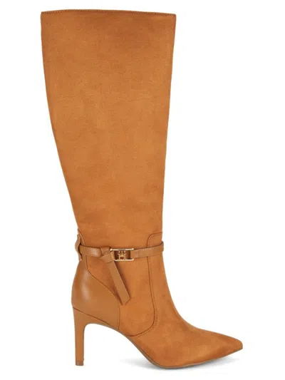 Tommy Hilfiger Women's Jullie 80mm Suede Knee-high Boots In Orange