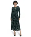 Tommy Hilfiger Women's Keyhole Printed Midi Dress In Green
