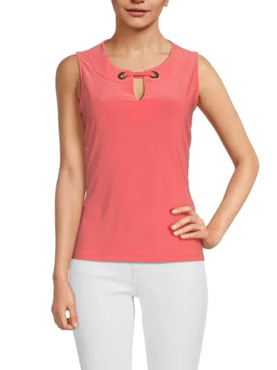 Tommy Hilfiger Women's Keyhole Top In Coral