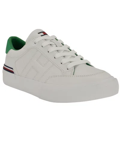 Tommy Hilfiger Women's Keziah Signature Stripe Lace-up Sneakers In White,green