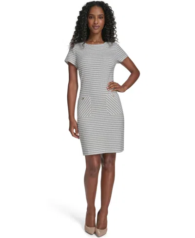 Tommy Hilfiger Women's Knit Crewneck Shift Dress In Gray