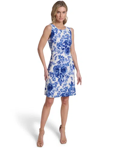 Tommy Hilfiger Women's Knit Sleeveless Pull Over Shift Dress In Blue