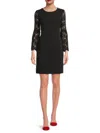Tommy Hilfiger Women's Lace Sleeve Sheath Minidress In Black