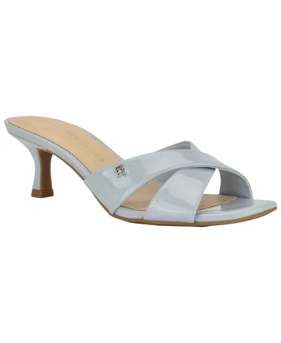 Tommy Hilfiger Women's Lanis Criss-cross Kitten Heel Sandals In Blue