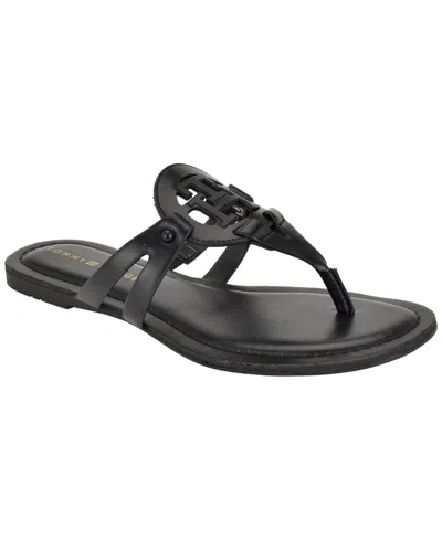 Tommy Hilfiger Women's Lerriz Flat Thong Sandals In Black