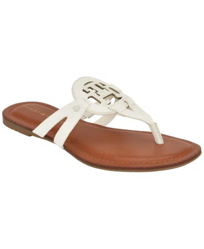 Tommy Hilfiger Women's Lerriz Flat Thong Sandals In White
