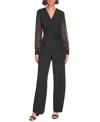 Tommy Hilfiger Long Sleeve Crepe Jumpsuit In Black