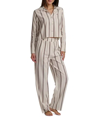 Tommy Hilfiger Women's Long Sleeve Top And High-waist Pant Set In Multi