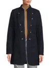 Tommy Hilfiger Women's Mandarin Collar Open Front Jacket In Navy