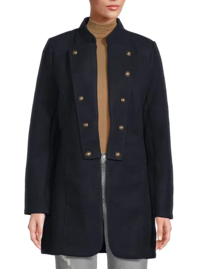 Tommy Hilfiger Women's Mandarin Collar Open Front Jacket In Navy