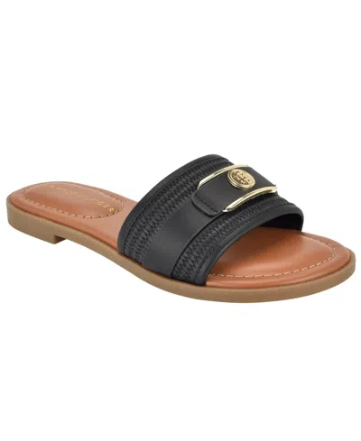 Tommy Hilfiger Women's Melie Flat Slide Sandals In Black