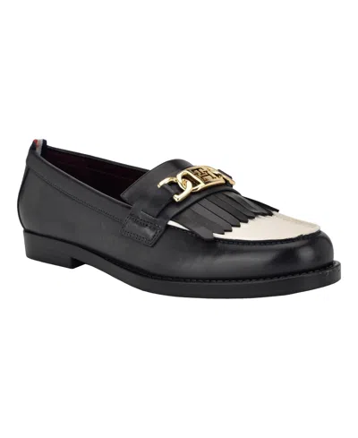 Tommy Hilfiger Women's Merise Ornamented Loafers In Dark Blue,ivory