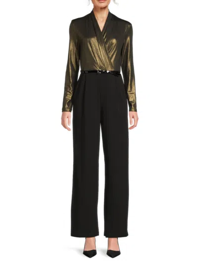 Tommy Hilfiger Women's Metallic Belted Jumpsuit In Multi