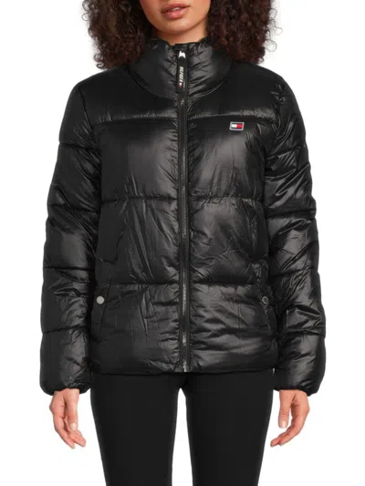 Tommy Hilfiger Women's Mid Length Puffer Jacket In Black