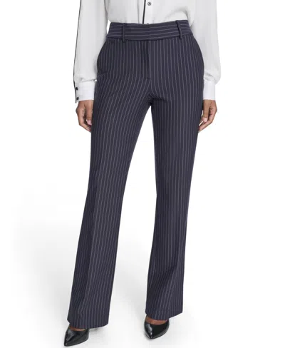 Tommy Hilfiger Women's Mid Rise Striped Sutton Trouser In Blue