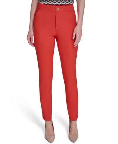 Tommy Hilfiger Women's Mid-rise Fit Solution Skinny Pants In Red