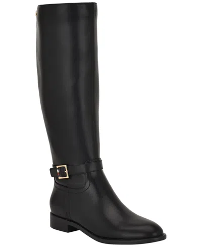 Tommy Hilfiger Women's Mireya Side Zip Riding Boot In Black