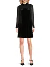 Tommy Hilfiger Women's Mixed Media A-line Minidress In Black