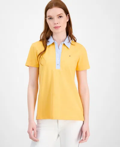 TOMMY HILFIGER WOMEN'S MIXED MEDIA CORNELL POLO SHIRT
