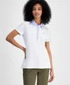 Tommy Hilfiger Women's Mixed Media Cornell Polo Shirt In Bright White
