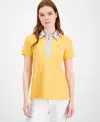 Tommy Hilfiger Womens Button Front Short Sleeve Polo Top