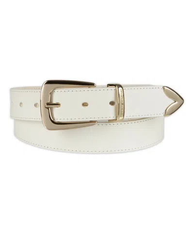 Tommy Hilfiger Women's Modern Casual Western Leather Belt In White