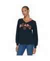 Tommy Hilfiger Women's Navy Chicago Bears Alice V-neck Pullover Sweatshirt In Blue