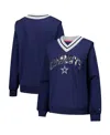 Tommy Hilfiger Women's Navy Dallas Cowboys Alice V-neck Pullover Sweatshirt