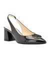 Tommy Hilfiger Women's Nileo Block Heeled Sling Back Pumps In Black Patent