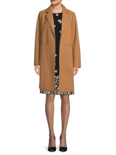 Tommy Hilfiger Women's Notch Lapel Fleece Coat In Chili Pepper