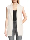 Tommy Hilfiger Women's Notch Lapel Open Front Vest In Ivory