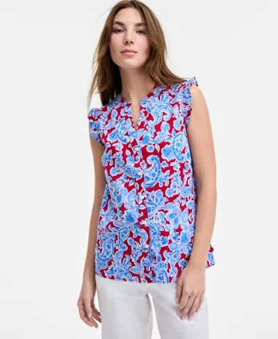 Tommy Hilfiger Women's Olympia Paisley Ruffled Blouse
