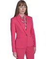 Tommy Hilfiger Womens One Button Blazer Sloane Pants Printed Puff Sleeve Blouse In Rosette