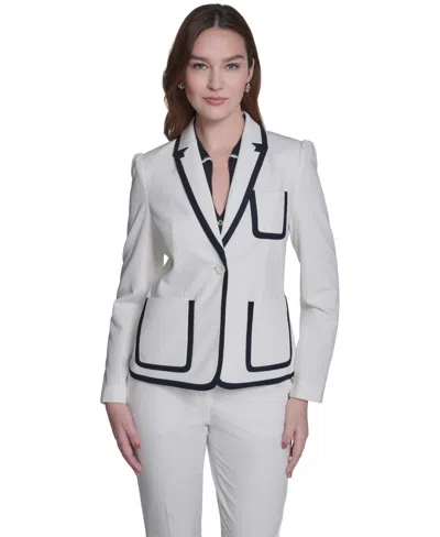 Tommy Hilfiger Women's One-button Framed Blazer In White