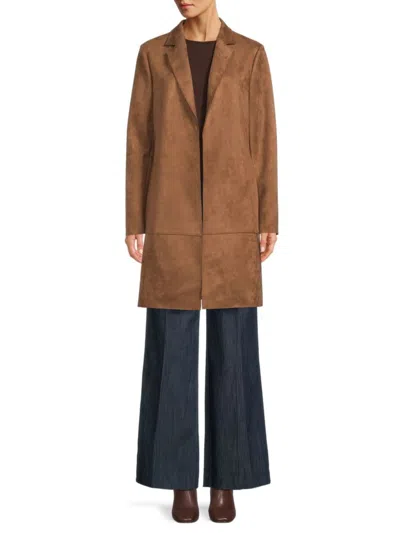 Tommy Hilfiger Women's Open Front Longline Jacket In Cognac