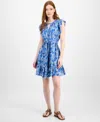 Tommy Hilfiger Women's Paisley-print Flutter-sleeve Dress