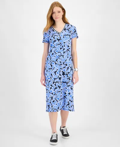 Tommy Hilfiger Women's Paisley-print V-neck Midi Dress