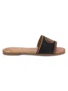Tommy Hilfiger Women's Pezley Textured Logo Flat Sandals In Black