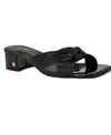 Tommy Hilfiger Women's Philie Knotted Crisscross Block Heel Sandals In Black Patent